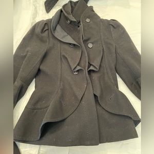 Beautiful BCBG  ruffle coat!  Hugs you really nice
